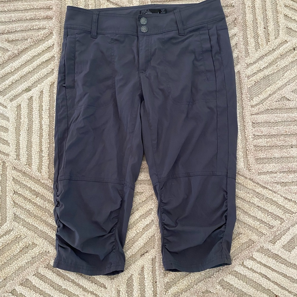 Prana Dark Gray Buttoned Knee Pants